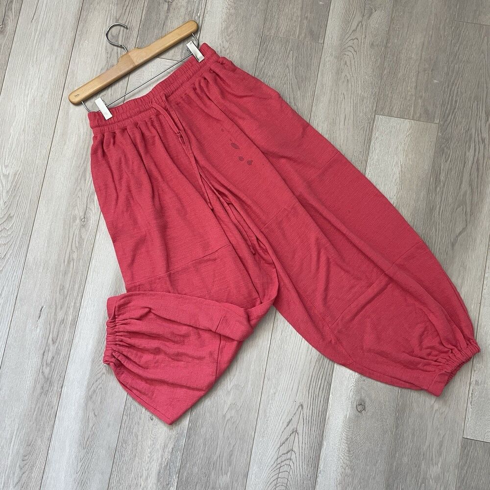 Free People Pants balloon pull on womens Pink (medium) athleisure loungewear